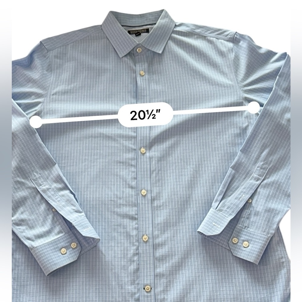 Banana Republic Blue White plaid Slim‎ fit Dress shirt size XL - Picture 7 of 8